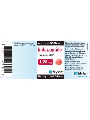 Indapamide 1.5 mg. 30 tablets